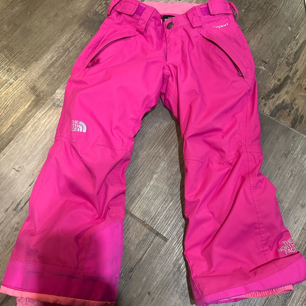The North Face Fuchsia and Light Pink Ski Pants
